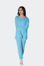 Stripe Pyjama Pant-Ice Blue