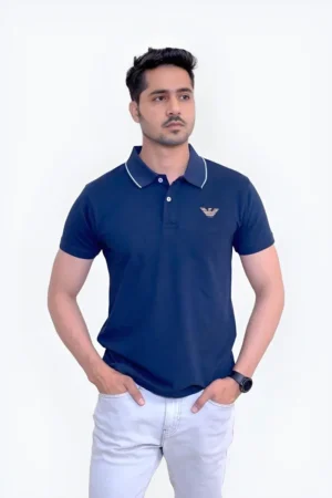 Emporio Armani Men's Polo Shirt-Blue