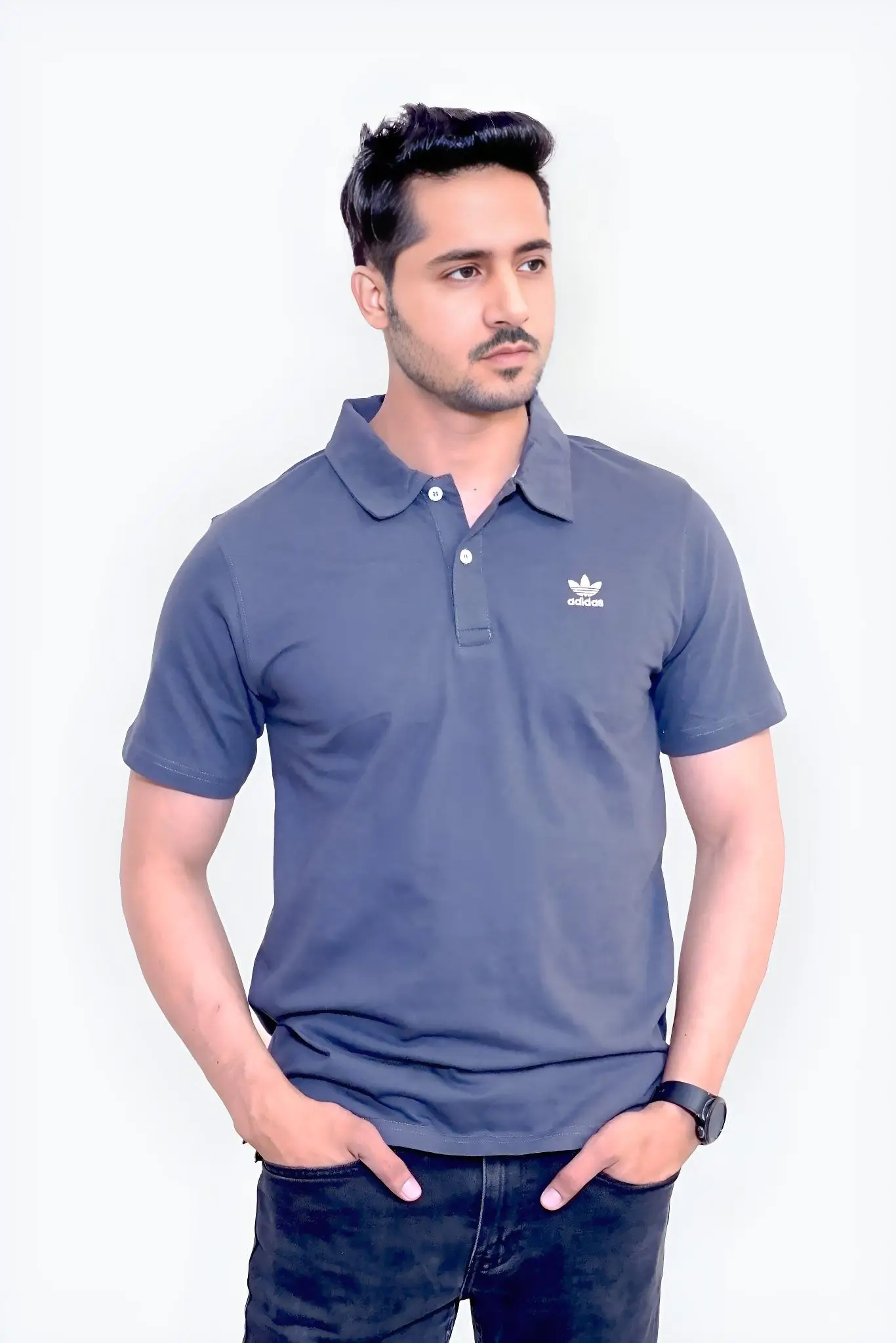 Trefoilo Essentials Polo Tee- Dark Grey