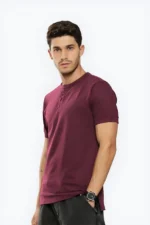 Henley T-shirt- Maroon