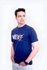 Half Sleeve Next Printed T Shirt-Navy Blue