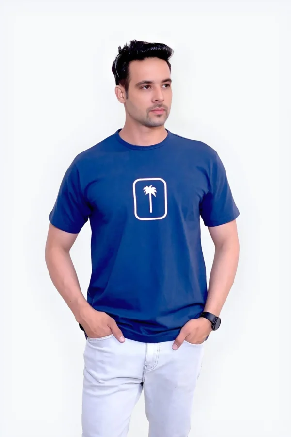 Palm Tree T-Shirt- Navy Blue