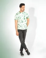 Tie And Dye Short Sleeve Crew Neck T-shirt- Green