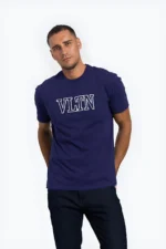 VLTN logo-print Cotton T-Shirt - Navy Blue
