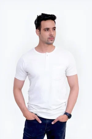 Henley T-shirt- White